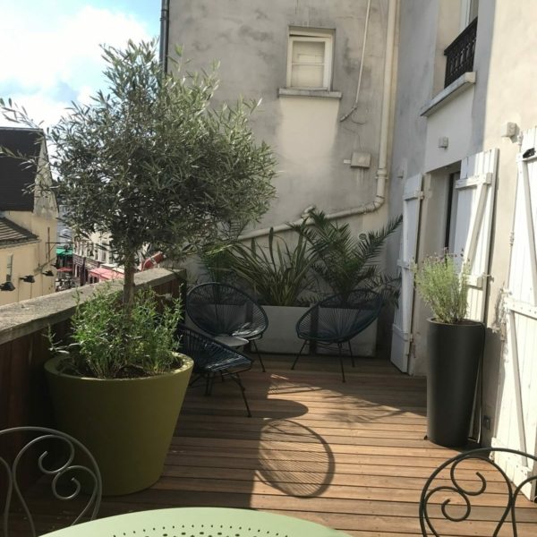 Balcoon petite terrasse montmartre paysagiste bel olivier palmier