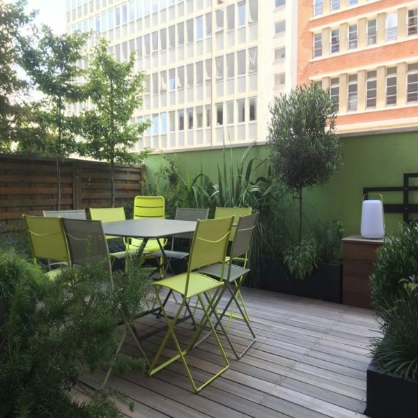 Balcoon terrasse paysagiste paris 14 coin repas